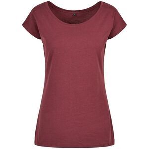 Build Your Brand Womens/Ladies Wide Neck / Cherry